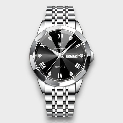 Luxury Stainless Steel Mens Watch Automatic Date Display
