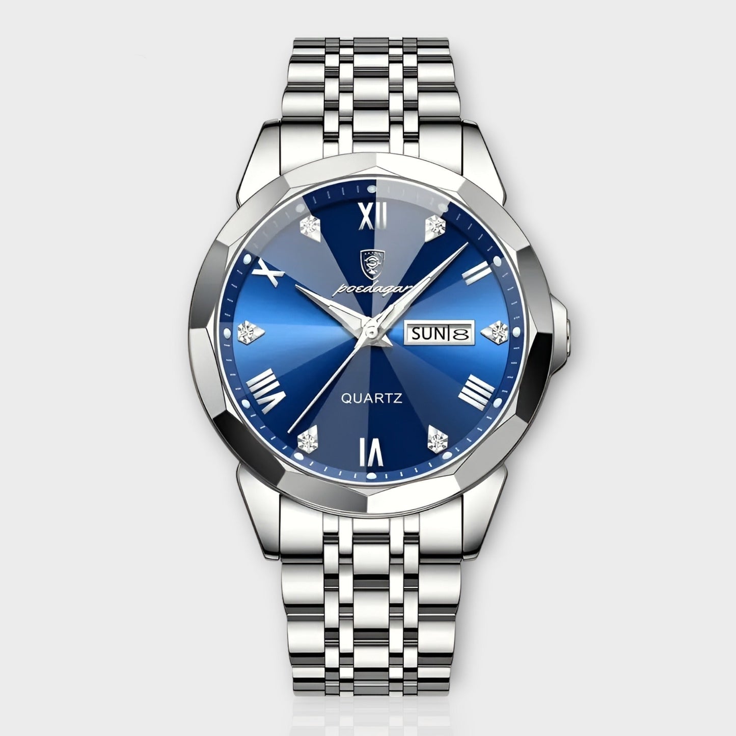 Luxury Stainless Steel Mens Watch Automatic Date Display