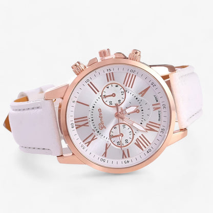 Luxury Womens Leather Watch Waterproof Elegant Quartz Wristwatch