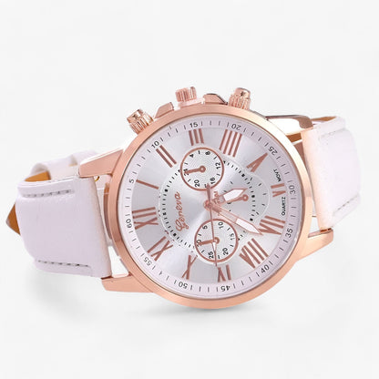 Luxury Womens Leather Watch Waterproof Elegant Quartz Wristwatch