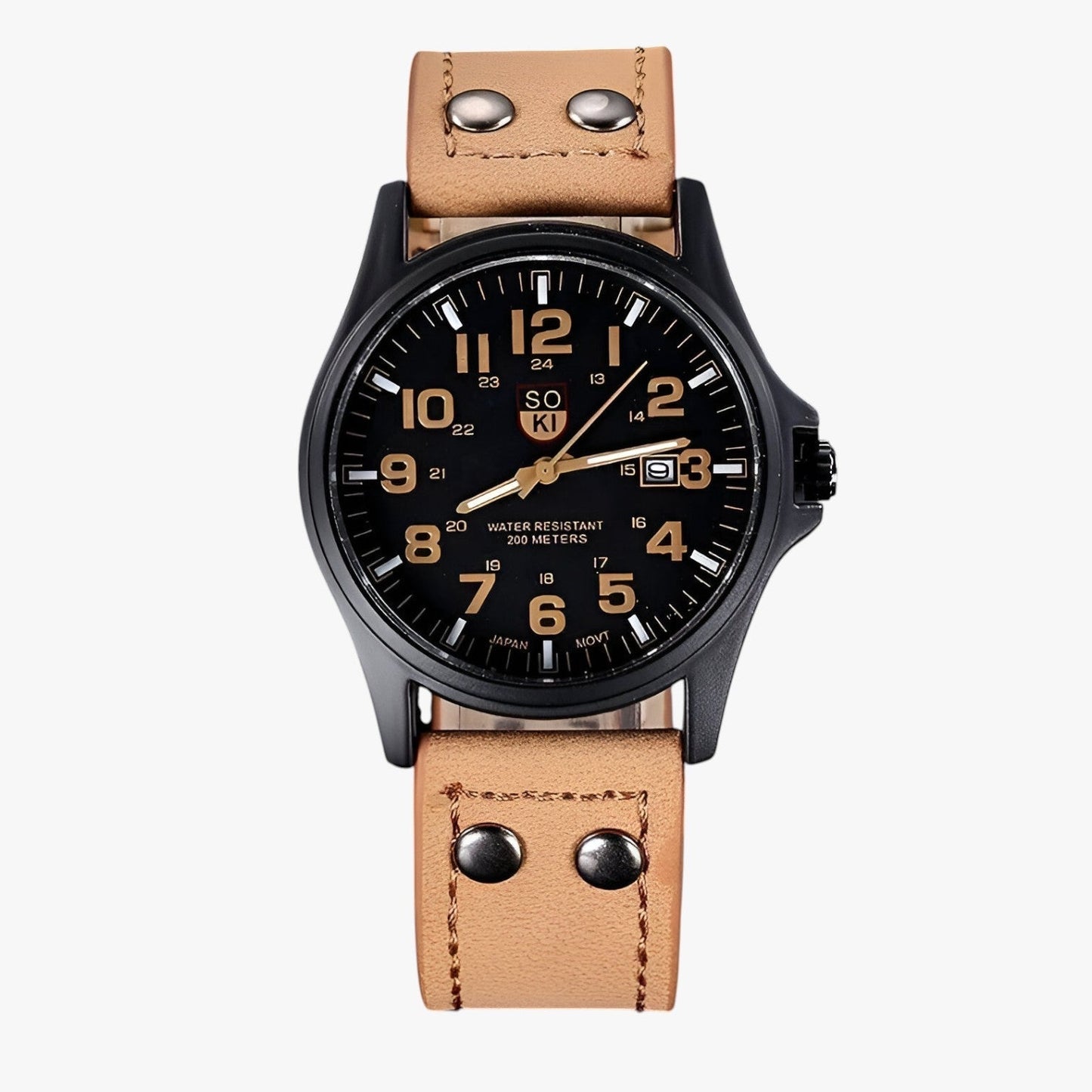 Luxury Womens Watch Date Display Sport Style Leather Strap