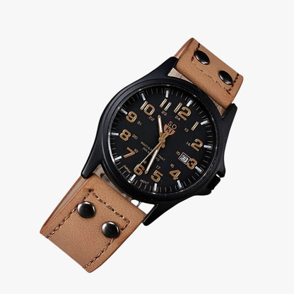 Luxury Womens Watch Date Display Sport Style Leather Strap
