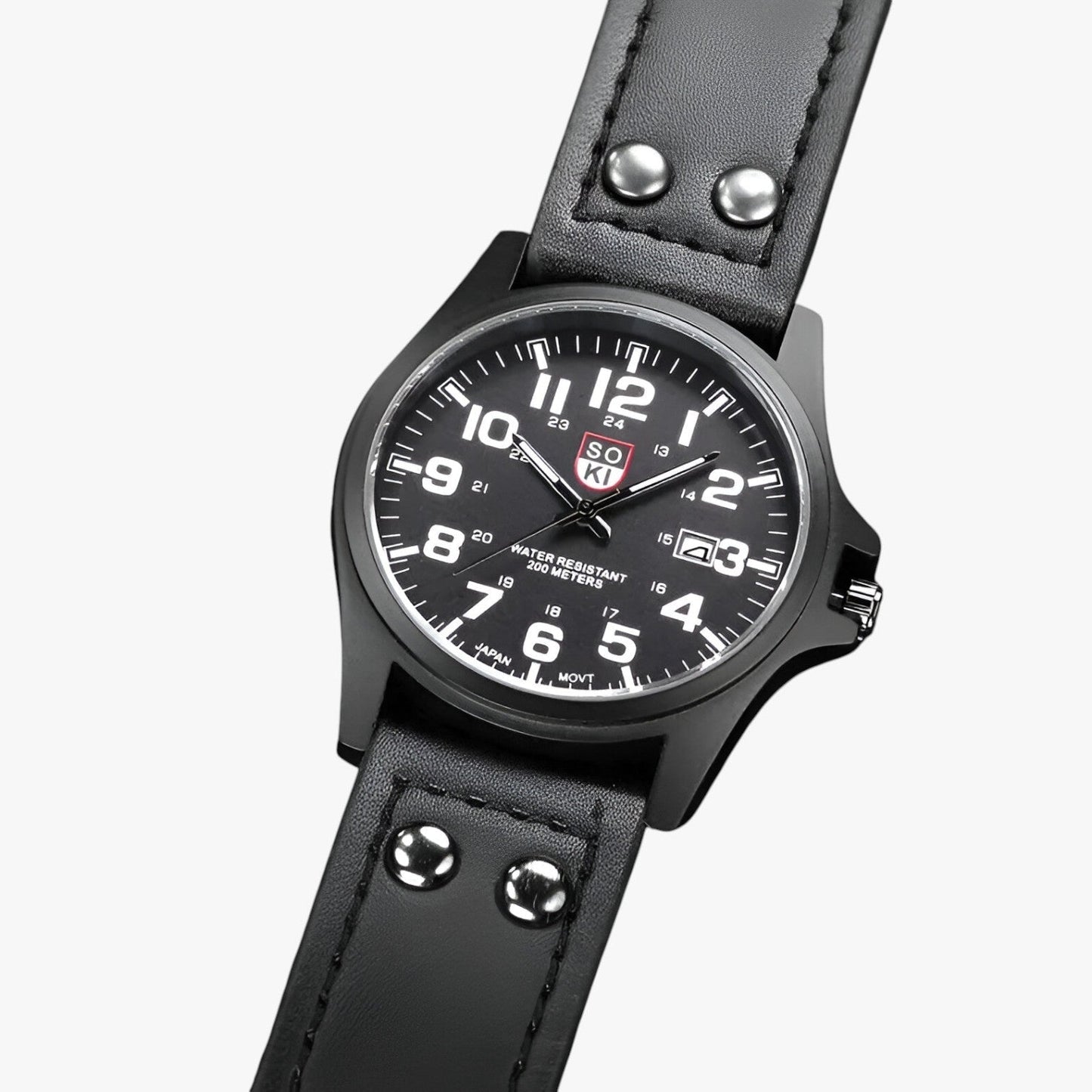 Luxury Womens Watch Date Display Sport Style Leather Strap