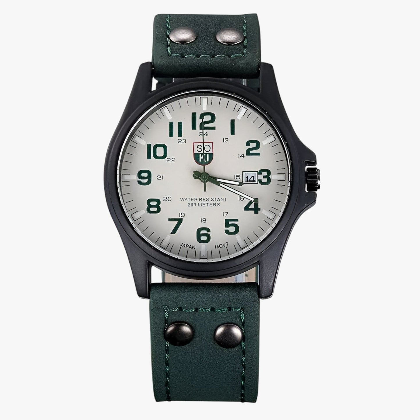Luxury Womens Watch Date Display Sport Style Leather Strap