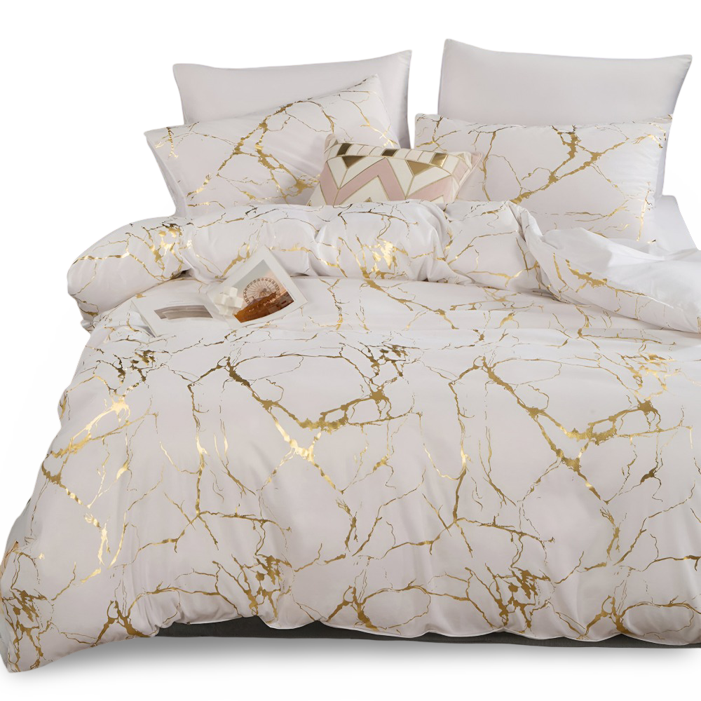 Marble Pattern Duvet Cover Set Luxury Soft Bedding Collection