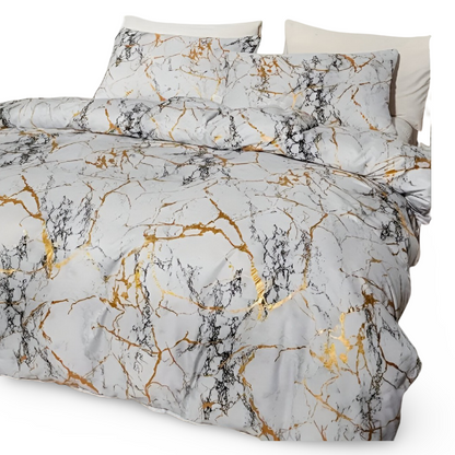 Marble Pattern Duvet Cover Set Luxury Soft Bedding Collection