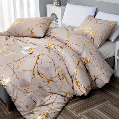 Marble Pattern Duvet Cover Set Luxury Soft Bedding Collection