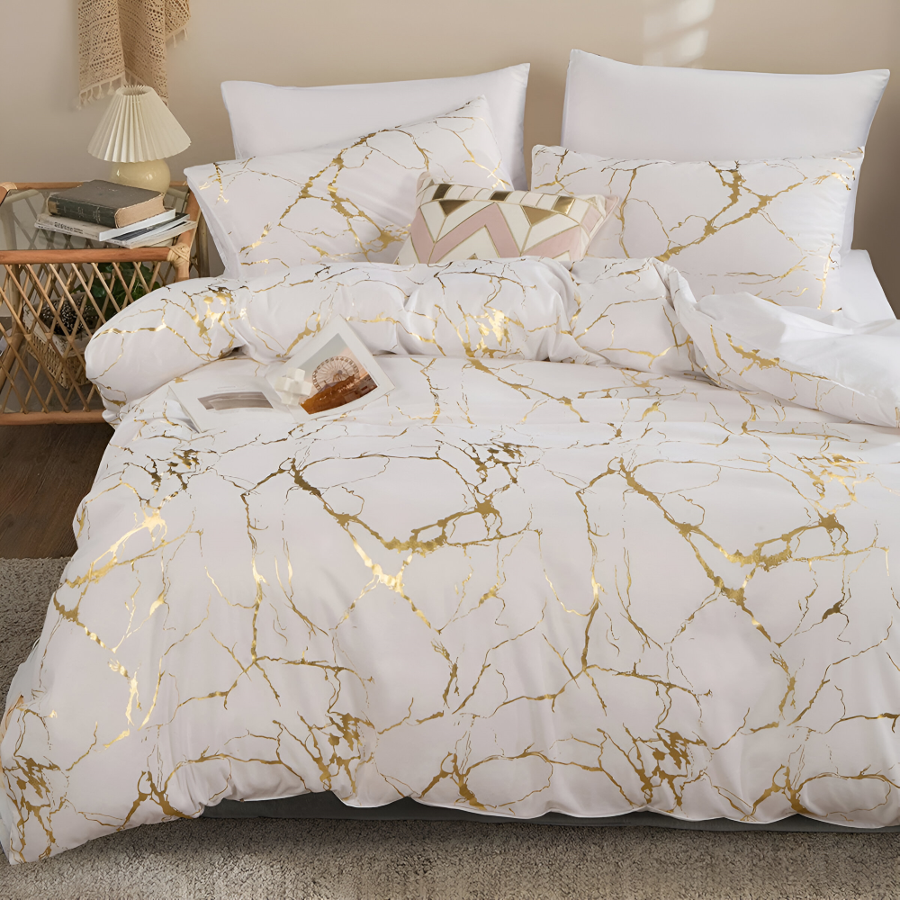 Marble Pattern Duvet Cover Set Luxury Soft Bedding Collection