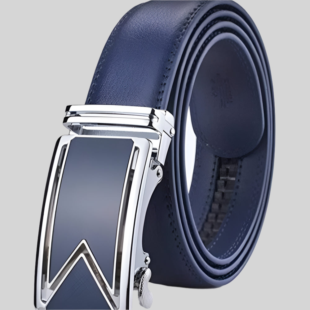 Mens Automatic Buckle Leather Belt Adjustable Ratchet Dress Casual Belt