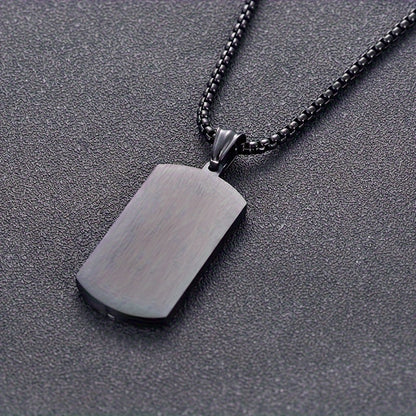 Mens Black Pendant Necklace Stainless Steel Vintage Chain Jewelry