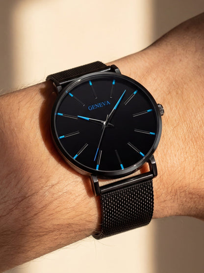 Men’s Business Quartz Watch Elegant Titanium Band Classic Design