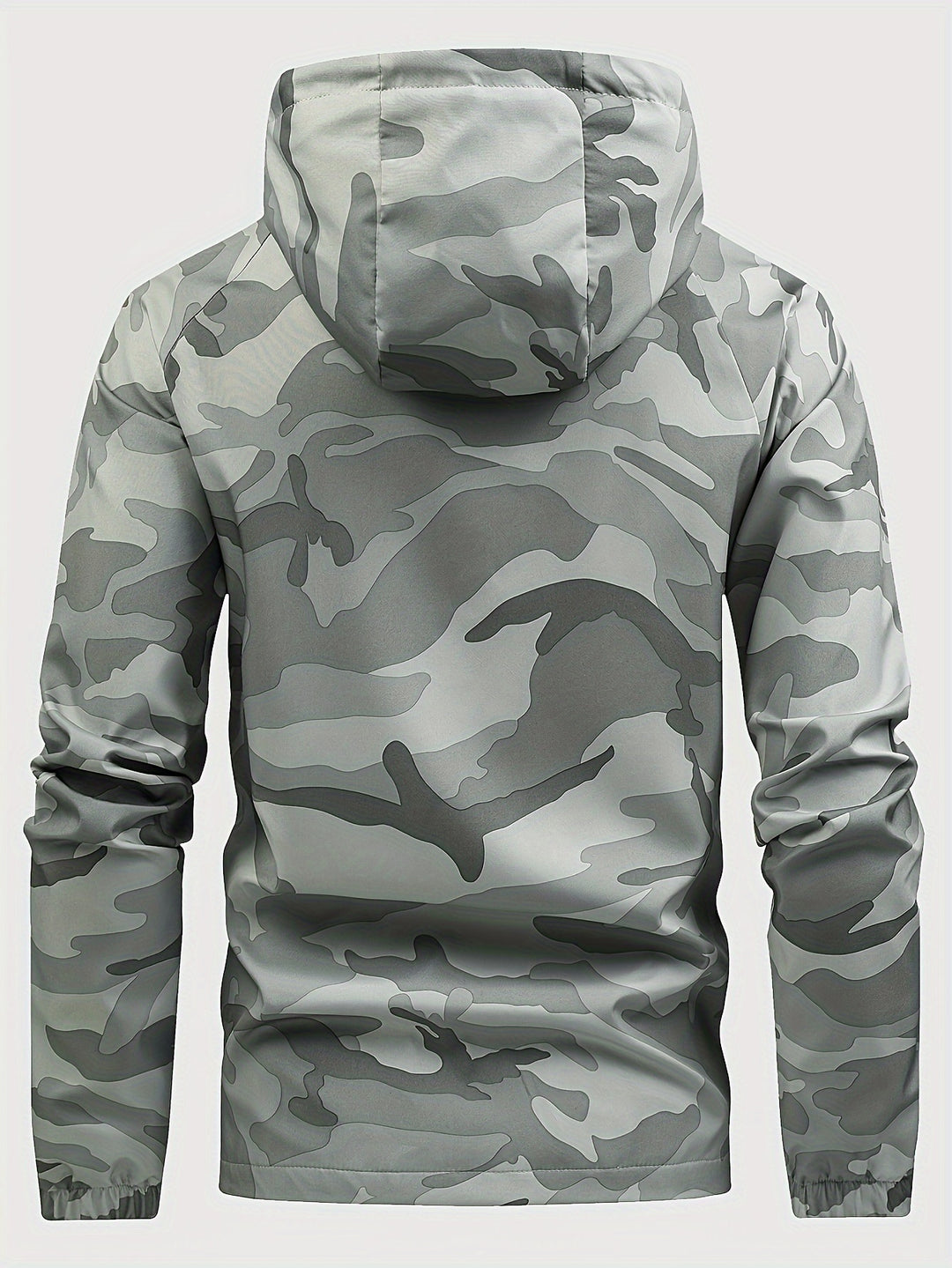 Mens Camouflage Windbreaker Hooded Outdoor Casual Jacket