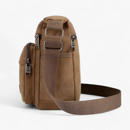 Mens Canvas Shoulder Bag Multifunction Crossbody Travel Messenger
