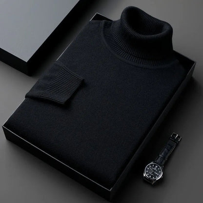 Mens Cashmere Turtleneck Sweater Classic Fit Pullover