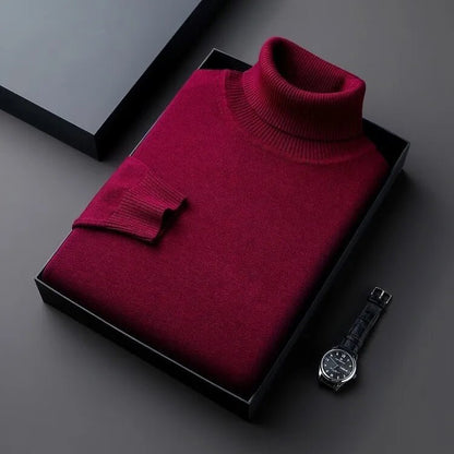 Mens Cashmere Turtleneck Sweater Classic Fit Pullover
