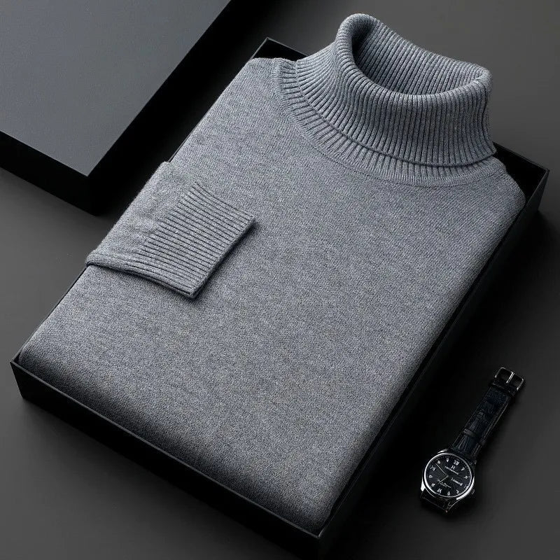 Mens Cashmere Turtleneck Sweater Classic Fit Pullover