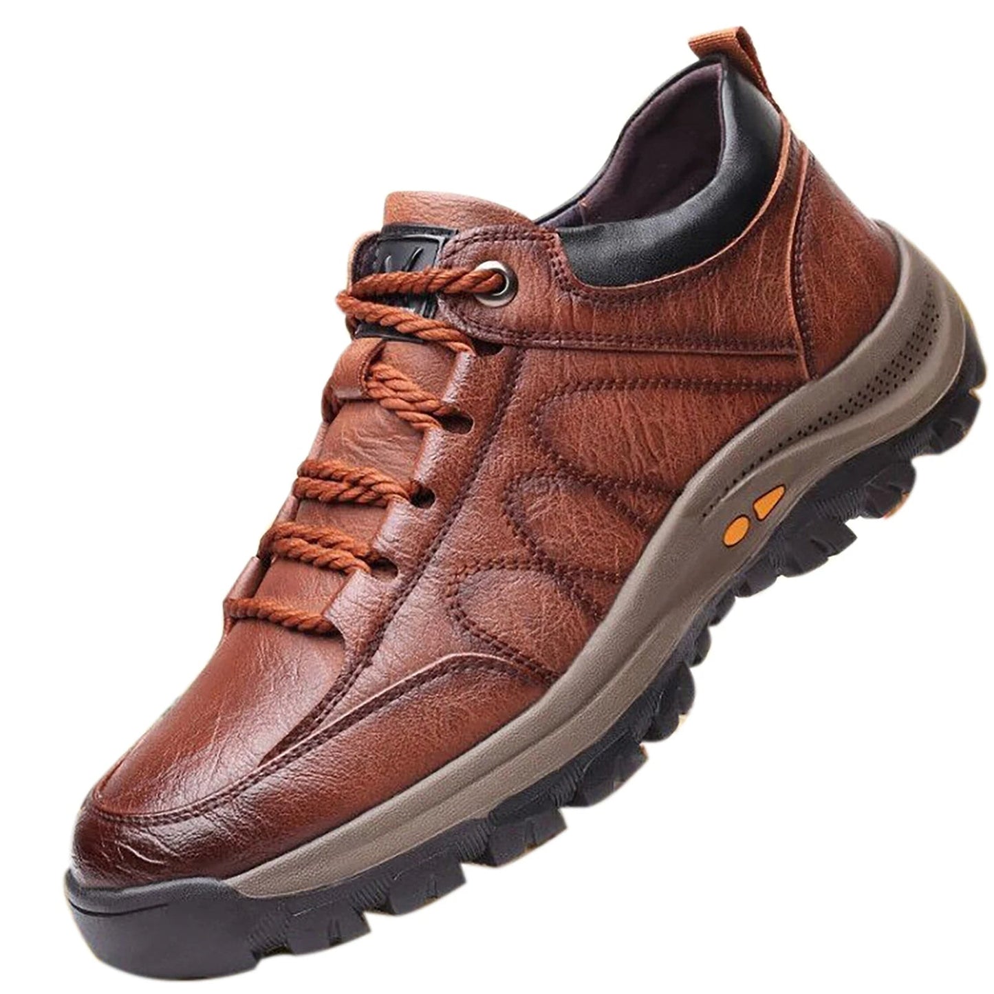 Mens Casual Leather Shoes Breathable Non Slip Walking Footwear