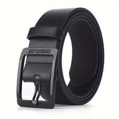Mens Casual PU Leather Belt Square Buckle Jeans Strap