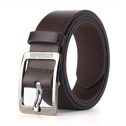 Mens Casual PU Leather Belt Square Buckle Jeans Strap