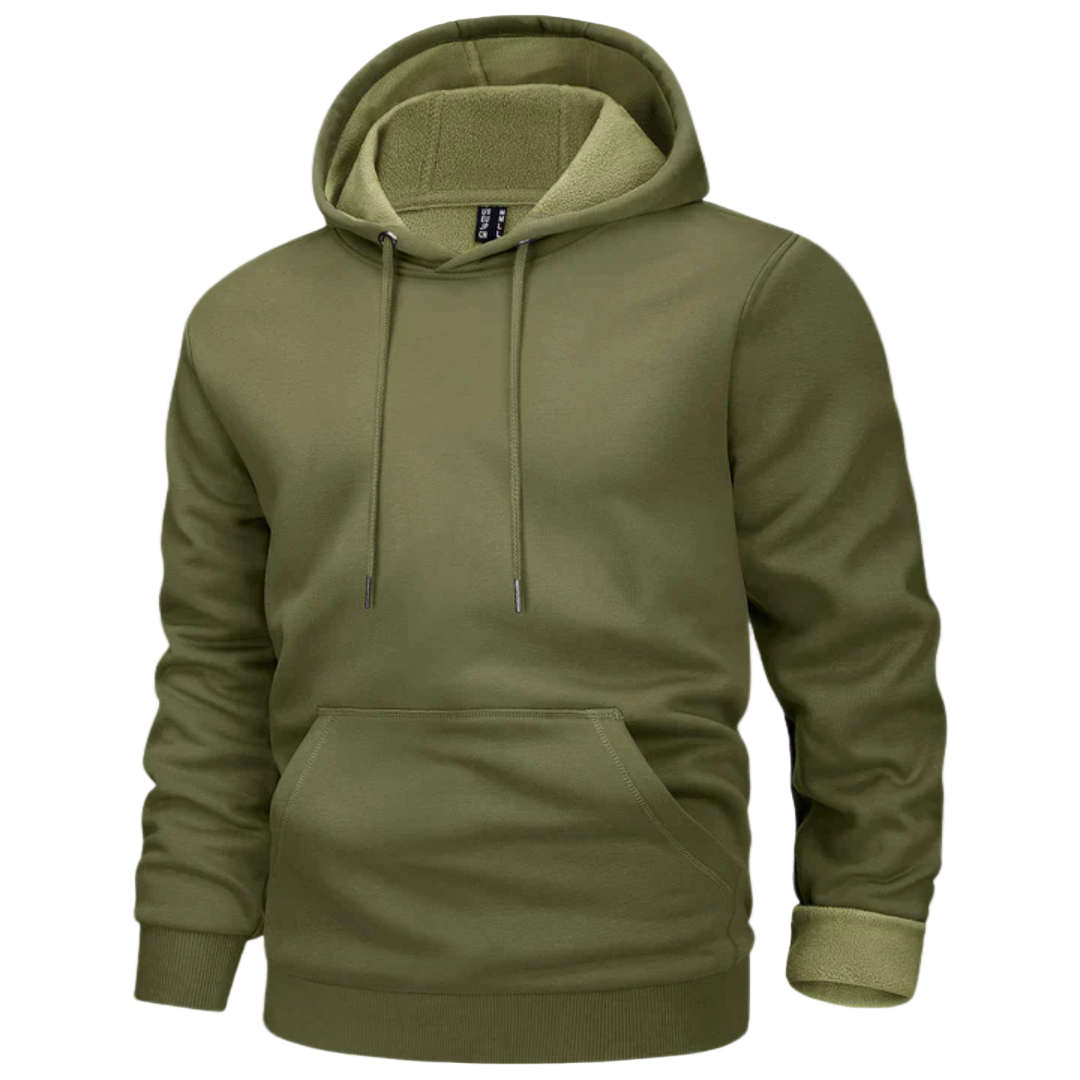 Men's Fleece Lined Hoodie Warm Casual Pullover Jacket