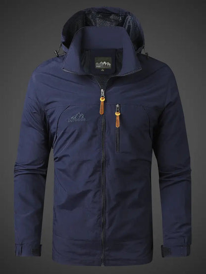 Mens Fleece Quilted Jacket Hooded Outdoor Zip Coat
