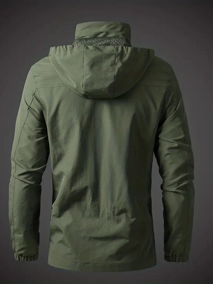 Mens Fleece Quilted Jacket Hooded Outdoor Zip Coat