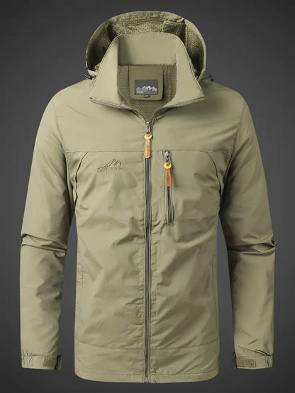 Mens Fleece Quilted Jacket Hooded Outdoor Zip Coat