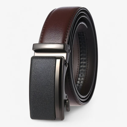 Men's Genuine Cowhide Leather Belt with Metal Buckle