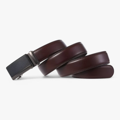 Men's Genuine Cowhide Leather Belt with Metal Buckle