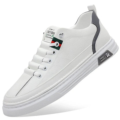 Men's Genuine Leather Sneakers Lightweight Comfort Casual Shoes