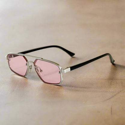 Mens Geometric Aviator Sunglasses Scratch Resistant Retro Eyewear