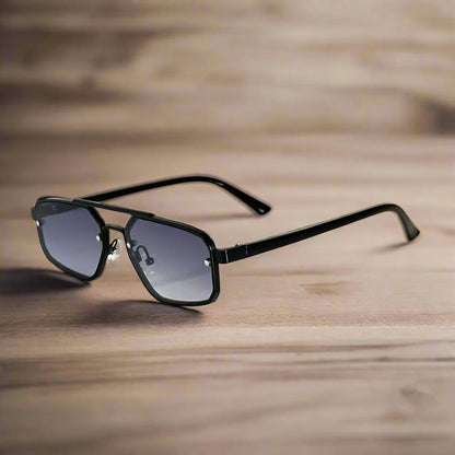 Mens Geometric Aviator Sunglasses Scratch Resistant Retro Eyewear