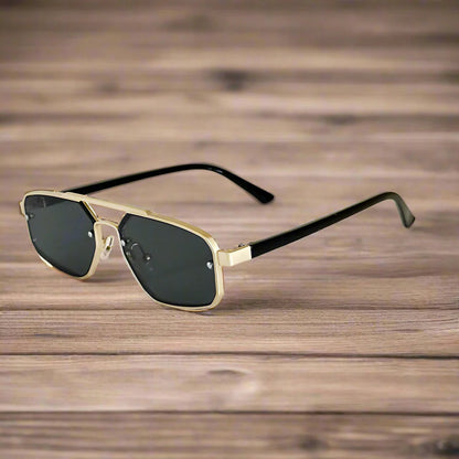 Mens Geometric Aviator Sunglasses Scratch Resistant Retro Eyewear