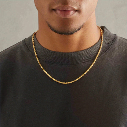 Mens Gold Chain Necklace Stainless Steel Hip Hop Jewelry