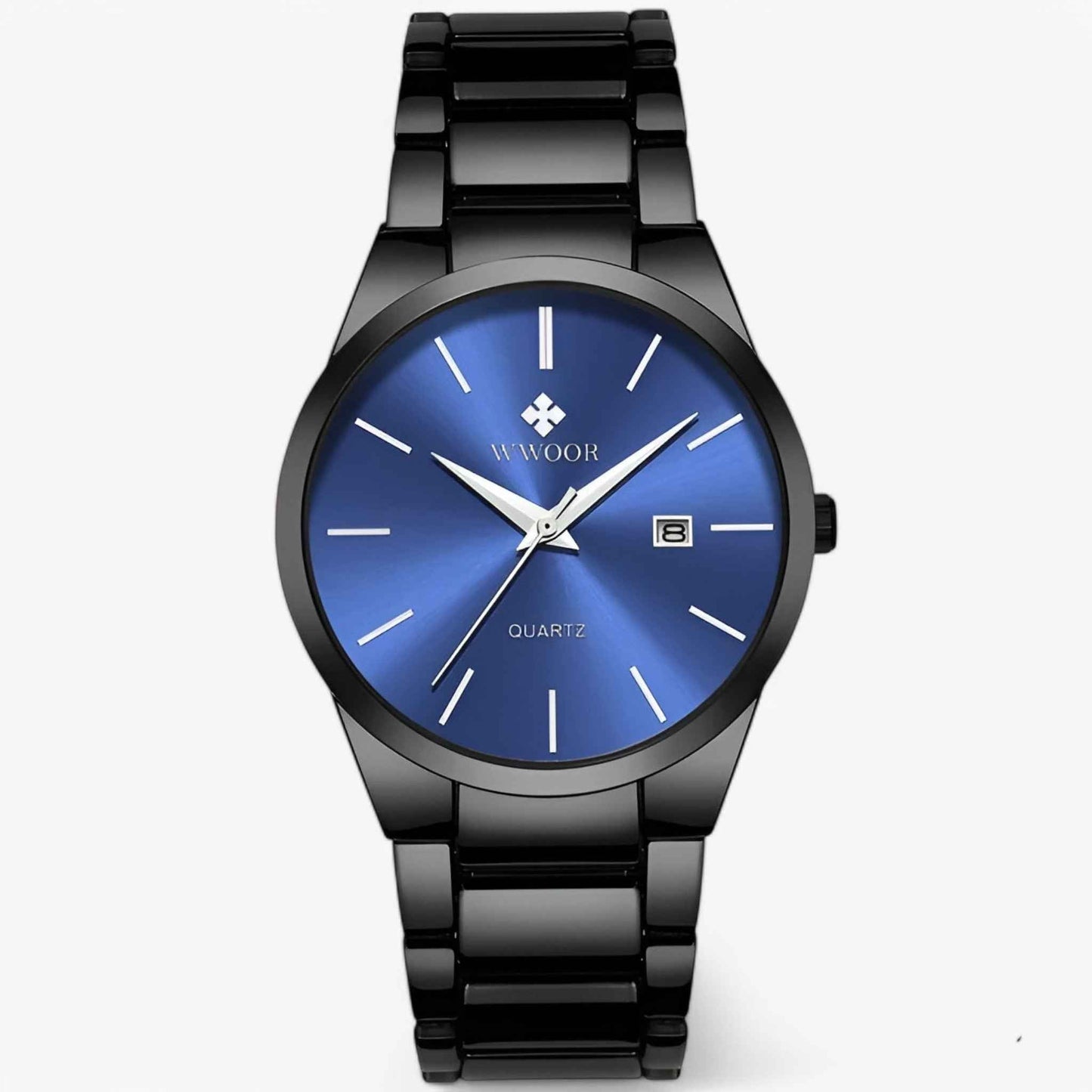 Mens Gold Stainless Steel Quartz Watch Luxury Wristwatch