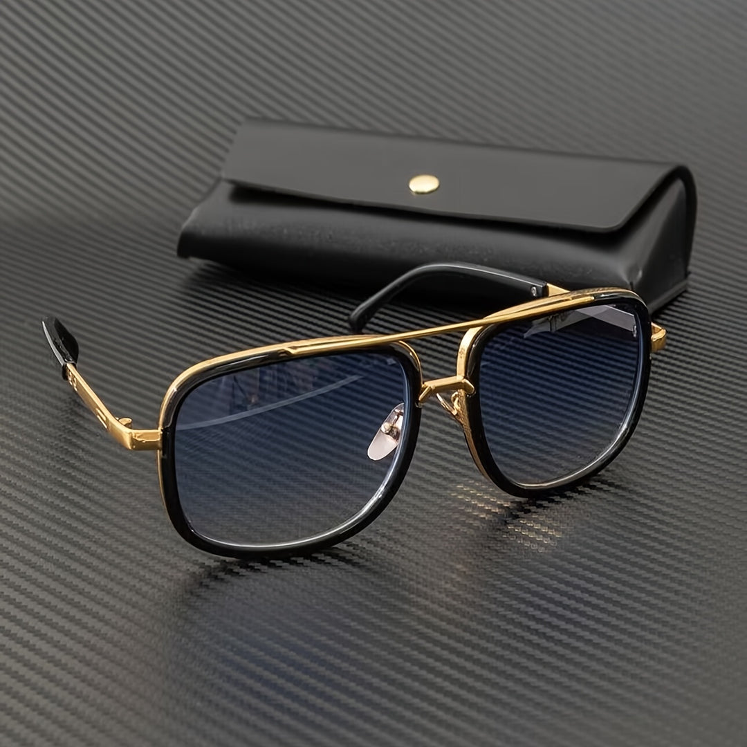 Mens Gradient Sunglasses Copper Frame Casual Luxury Eyewear