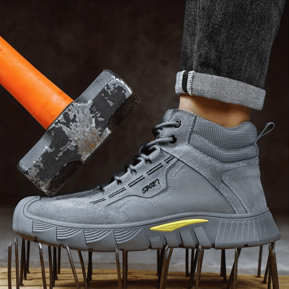 Men’s Grey High Safety Work Shoes | Orthopedic & Slip-Resistant