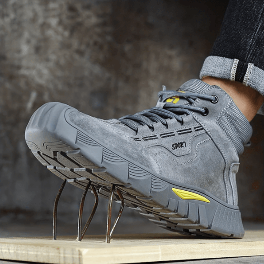 Men’s Grey High Safety Work Shoes | Orthopedic & Slip-Resistant