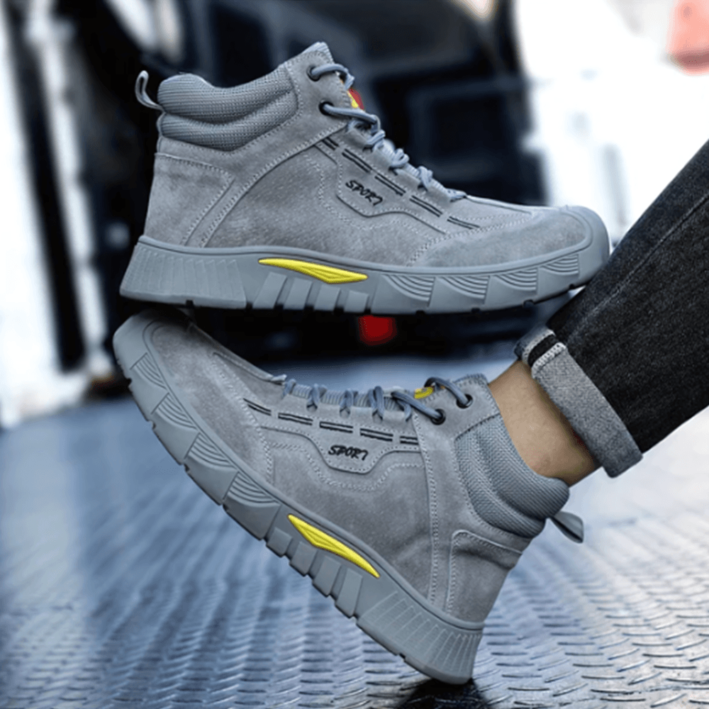 Men’s Grey High Safety Work Shoes | Orthopedic & Slip-Resistant