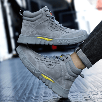 Men’s Grey High Safety Work Shoes | Orthopedic & Slip-Resistant