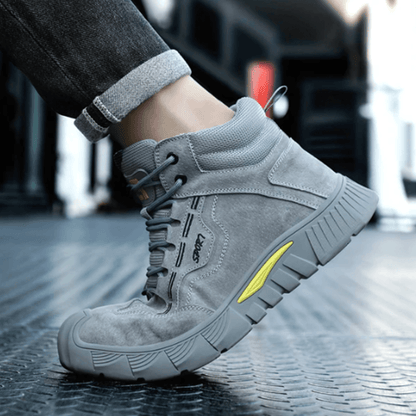 Men’s Grey High Safety Work Shoes | Orthopedic & Slip-Resistant