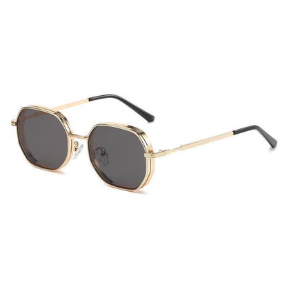 Mens Hexagon Sunglasses Punk Metal Vintage Fashion Eyewear