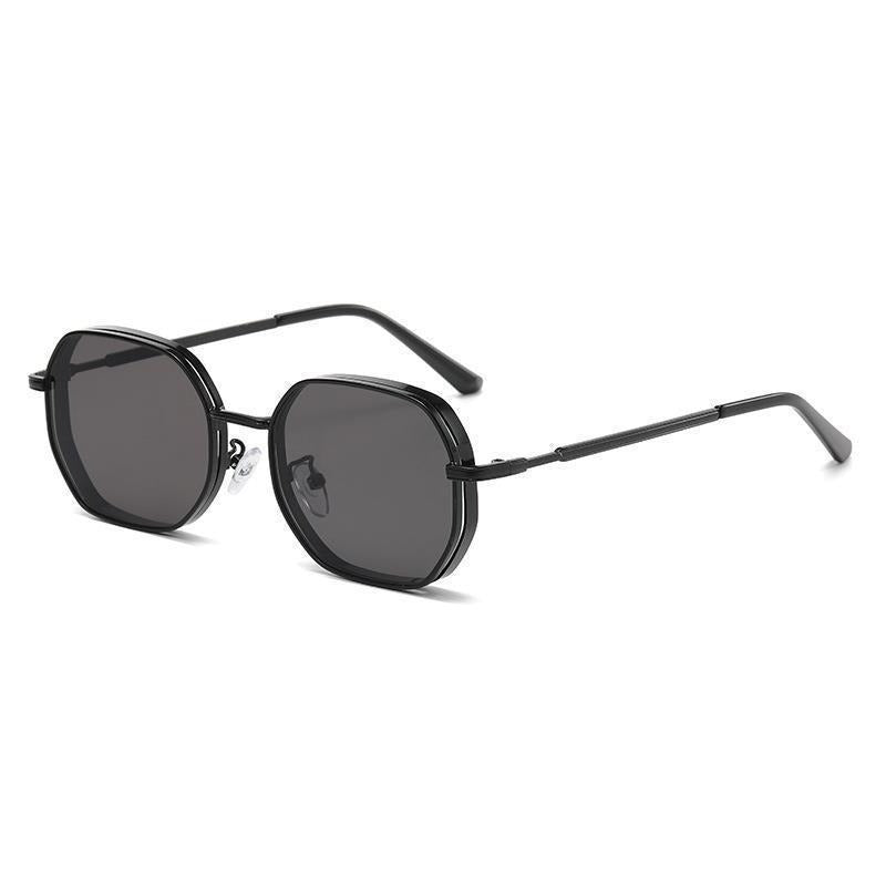 Mens Hexagon Sunglasses Punk Metal Vintage Fashion Eyewear