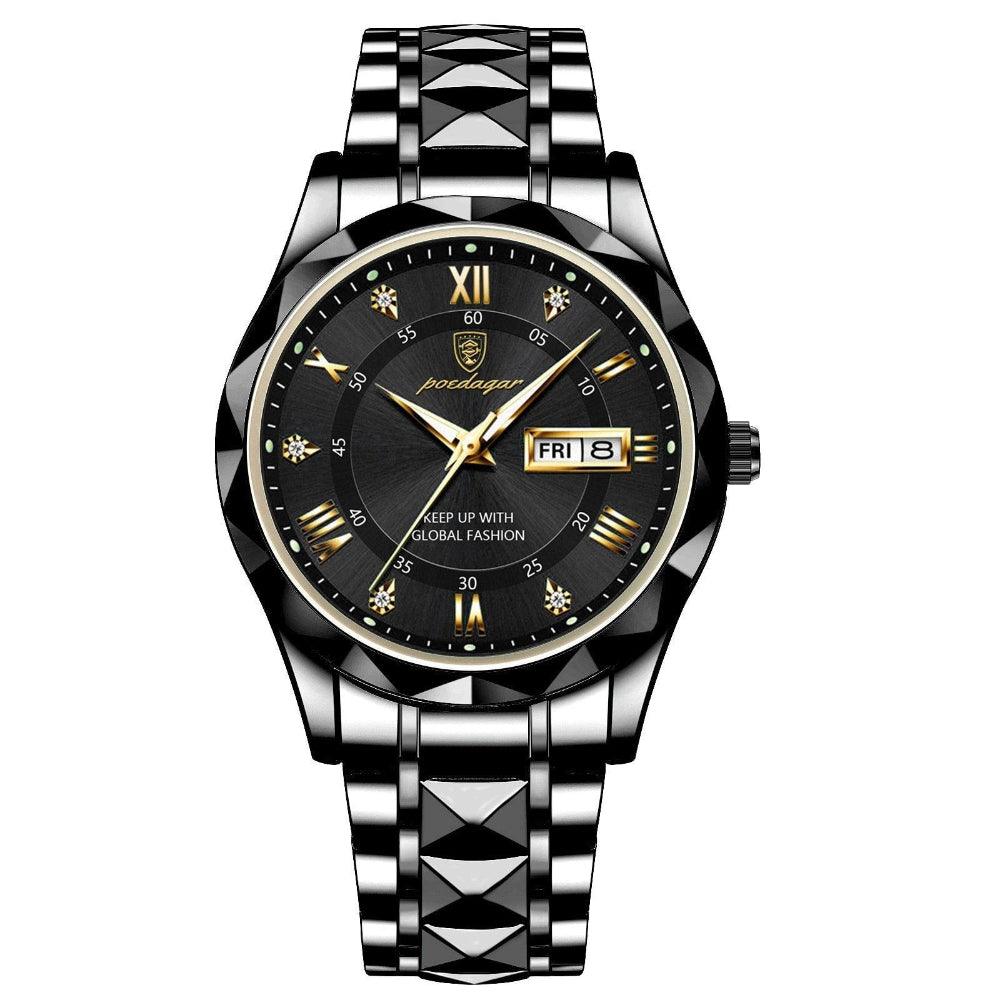 Mens Luxury Stainless Steel Quartz Wrist Watch Elegant Durable Timepiece