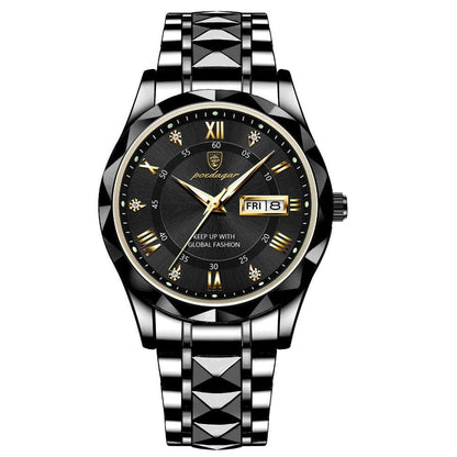 Mens Luxury Stainless Steel Quartz Wrist Watch Elegant Durable Timepiece