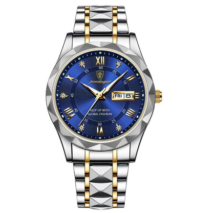 Mens Luxury Stainless Steel Quartz Wrist Watch Elegant Durable Timepiece