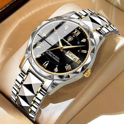 Mens Luxury Stainless Steel Quartz Wrist Watch Elegant Durable Timepiece