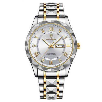 Mens Luxury Stainless Steel Quartz Wrist Watch Elegant Durable Timepiece