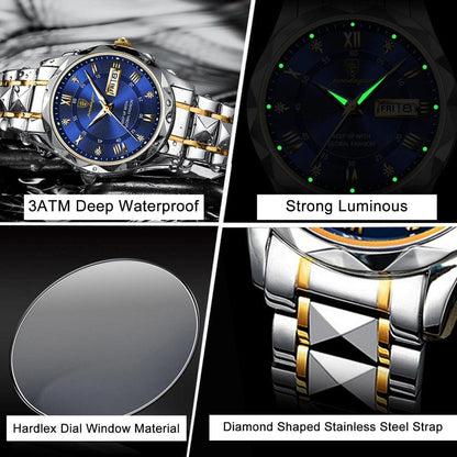 Mens Luxury Stainless Steel Quartz Wrist Watch Elegant Durable Timepiece