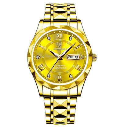 Mens Luxury Stainless Steel Quartz Wrist Watch Elegant Durable Timepiece